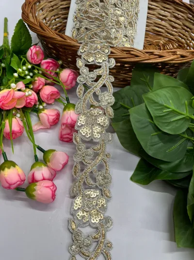 Sequence Gold Cutwork Design Lace Border - Pani Gold